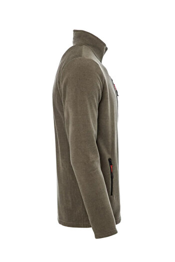COMBİNE MİCHAİL Khaki Color Full Zipper 3 Pocket Fleece