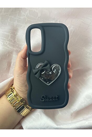 Vip Case Samsung Galaxy A05 Colorful Heart Ribbon Detailed Glittery Wavy Sweety Case