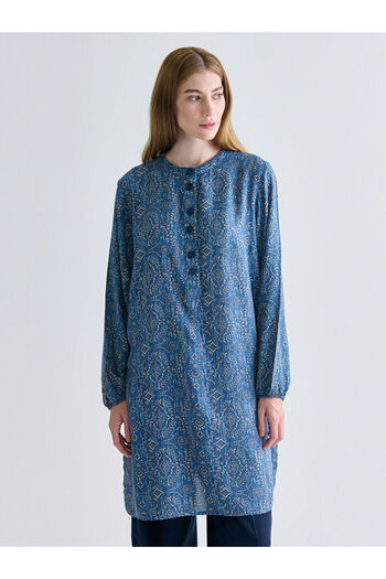 LC Waikiki New Season Hakim Collar Patterned Women's Tunic