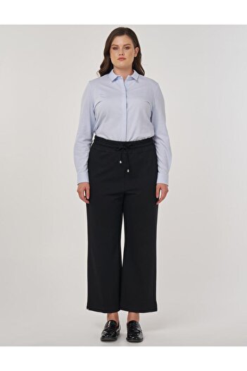 Kayra Relaxed Fit Rayon Trousers Black