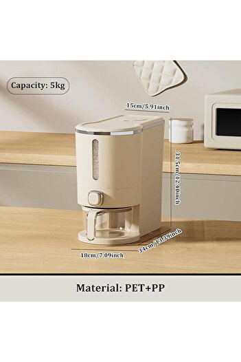 erorex Rice Storage Container, Rice Bucket Measuring Cup, Airtight Large Grain Dispenser Countertop,