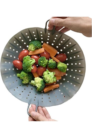 erorex Silicone Steamer Basket 10” Size, Food Steamer Basket,Silicone Steamer Insert Pot Flexible Design,