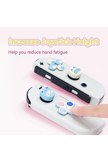 erorex Silicone Cross D Pad Button Caps Set Joystick Cover Abxy Key Buttons Sticker Compatible Switch/Oled