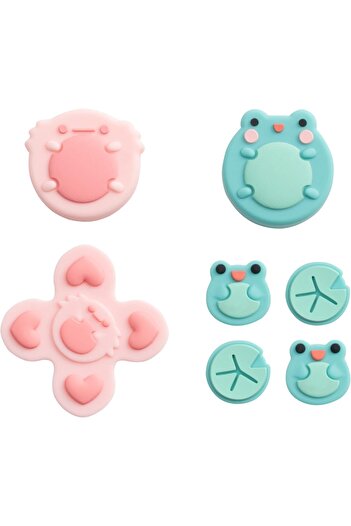 erorex Silicone Cross D Pad Button Caps Set Joystick Cover Abxy Key Buttons Sticker Compatible Switch/Oled