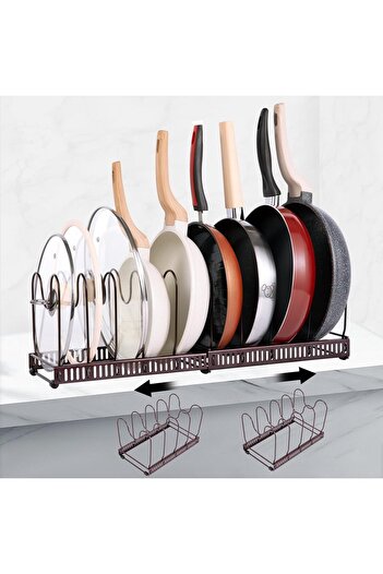 erorex Expandable Pot Pan Organizer Rack Pot Lids Holders Pans Organizers Racks Dishes Storage Stand 10