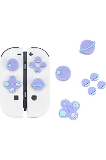 erorex Cute Cross D Pad Button Caps Silicone Thumb Grips Set Abxy Key Buttons Sticker Joystick Cover Caps