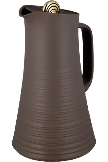 erorex Deva Coffee And Tea Vacuum Flask, 1 Liter Capacity, Brown/Gold