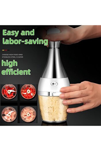 erorex Vegetable Chopper, Stainless Steel Food Cutter Container, Garlic Onion Potato Chopper, Manual