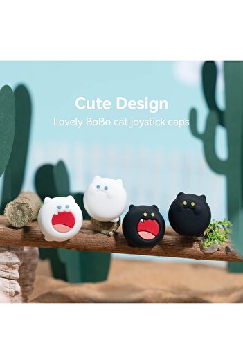 erorex Cute Silicone Thumb Grip Caps Joystick Cover Compatible With Switch/Oled/Switch Lite 4Pcs Bobo Cat