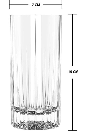 erorex Traze Pre Hi Ball Water Glass 6 Piece Set, 350 Ml Capacity, Transparent