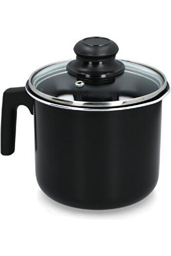 erorex Durable Aluminium Non Stick Milk Pot With Lid Black And Clear Hmsp 03 B