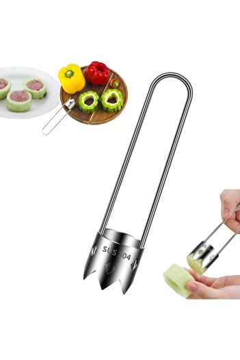 erorex 1 Pcs Red Bell Pepper Seed Corer, 2024 Upgraded Stainless Steel Fruit Corer,Red Bell Peppers