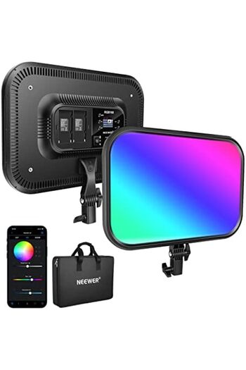 NEEWER 18.3" RGB LED Video Light Panel with APP Control, 360° Full Color, 60W Dimmable 2500K~8500K