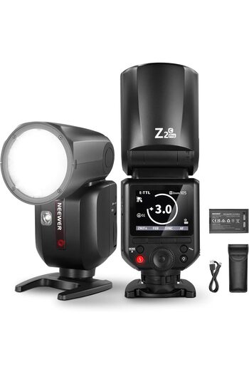 NEEWER Z2PRO-C 2.4G TTL Round Head Speedlite Compatible with Canon, 76Ws 1/8000s HSS Flash with Upgr