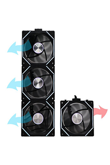 SPEARPC SFM4 COMPUTER CASE FAN KIT ARGB&PWM MAGNATIC CONNECT 4 FANS BLACK COLOR