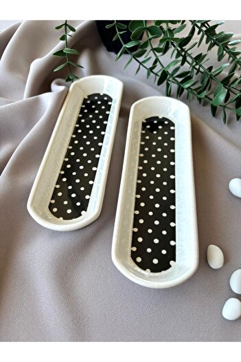 Yiğit Seramik Züccaciye Elegance Polka Dot 2-Piece Olive Plate