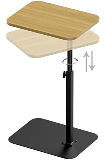 Türkiye Side Table Sofa Tray for Couch Heavy Metal Base Swivel/Adjustable Height, Sofa Bed Bathroom Study TV