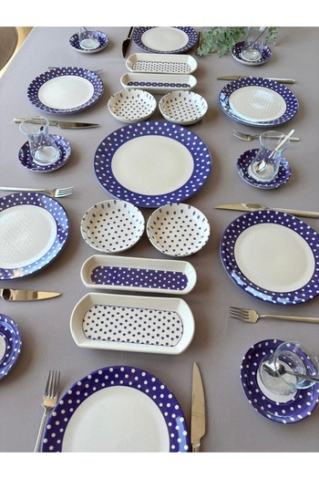 Yiğit Seramik Züccaciye Retro 6-Person 21-Piece Breakfast Set