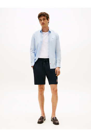 Tommy Hilfiger Tommy Hilfiger Men Breezy Blue Flex Poplin Long Sleeve Slim Fit Shirt