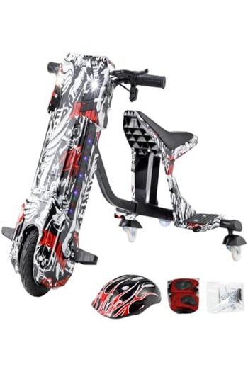 Proride Electric Drift Scooter for Kids – Urban Graffiti Edition – 36V 250W Ride-On Trike with B