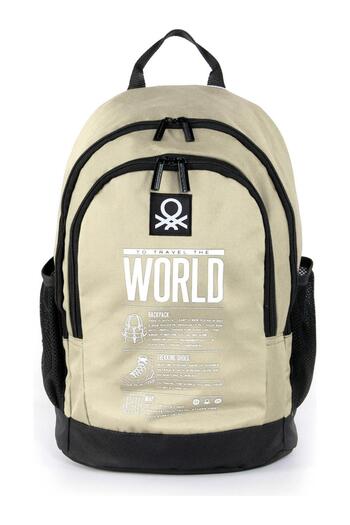 United Colors of Benetton 03838 Beige-Black School Bag