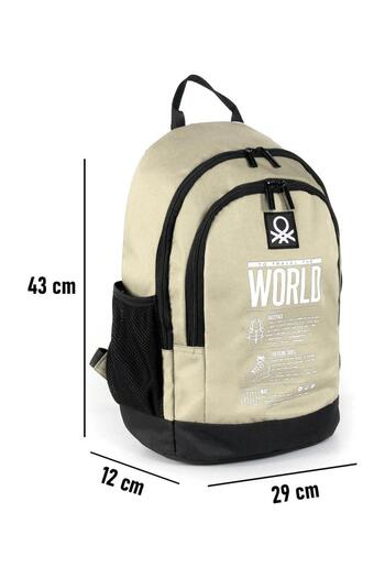 United Colors of Benetton 03838 Beige-Black School Bag