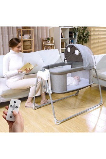 Mastela Music 4in1 Electric Baby Bassinet & Swing Easy Assemble Bedside Crib Cradle Newborn/Infant