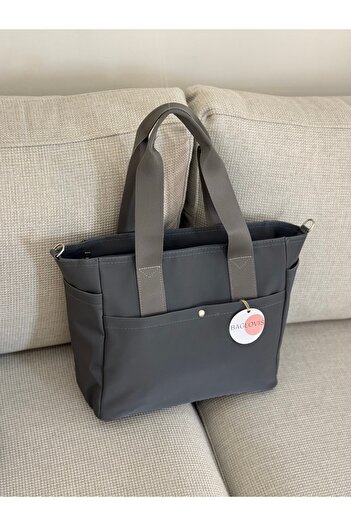 BAGLOVİS Collar Satin Fabric Gray Women's Shoulder Bag En40 Size27