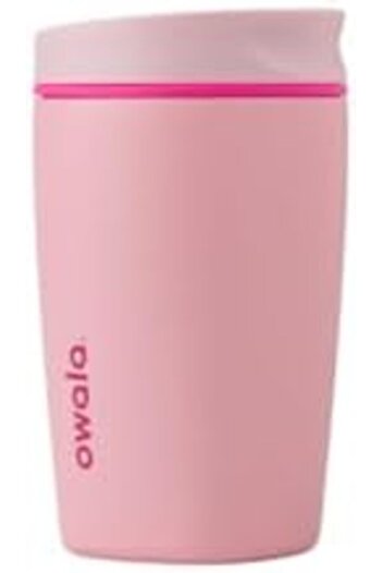 owala SmoothSip Slider Insulated Stainless Steel Coffee Tumbler, Reusable Iced Coffee Cup, Hot Coffe