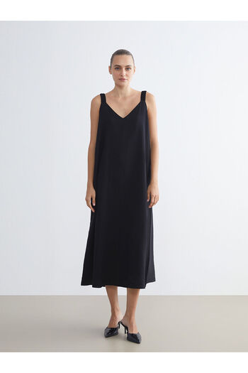 LC Waikiki V-Neck Straps A-Line Dress