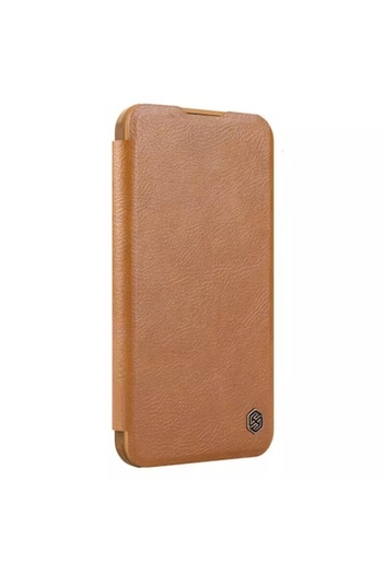 Nillkin iPhone 16 Pro Max Case - Qin Prop Leather Case V73, Metal, Brown