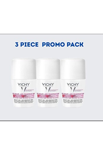 Vichy Déo Beauté 48H Anti-Perspirant Roll-On 3 Piece(Sensitive & Epilated Skin, Paraben-Free)