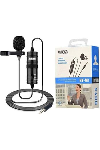 BOYA BY-M1 Omnidirectional Lavalier Microphone for Canon Nikon Sony DSLR Camcorder Audio Recorders i