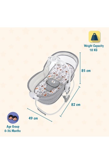 Mastela 6-in-1 Deluxe Multi-Functional Bassinet – Portable Rocking Sleeper w/ Melodies & Toy Bar