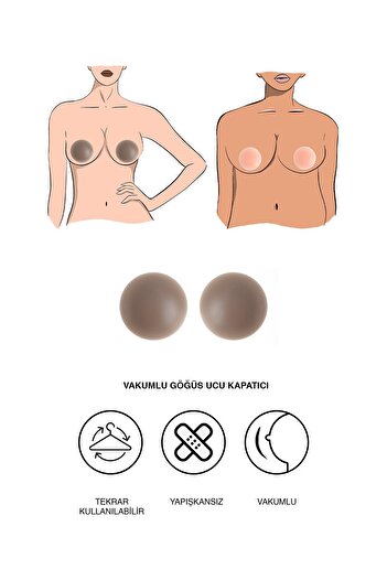 C&City Non-Adhesive Vacuum Silicone Nipple Cover Dark Skin