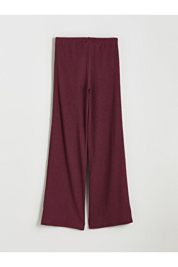 LC Waikiki Elastic Waist Textured Wide Leg Women's Trousers