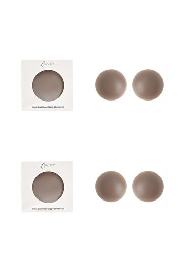 C&City Non-Adhesive Vacuum Silicone Nipple Cover 2-Pack Dark Skin