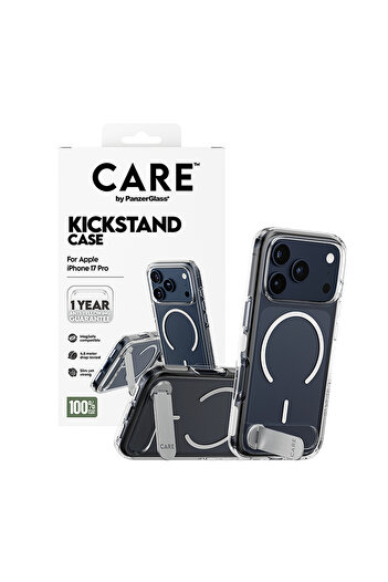 Panzer Glass CARE Features Case with Kickstand Magsafe iPhone 17 Pro - Clear