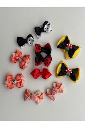 kalben accessories Bow Hair Clip Set of 11 – Colorful Set, Daily & School