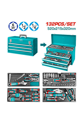 TOTAL 132 Pcs tools chest set THPTCS71321