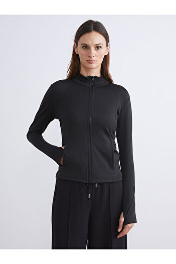 LC Waikiki Koorsiyah Women's Zippered Cardigan with Stand Collar