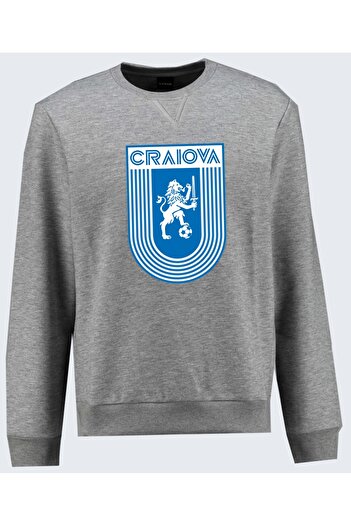 Efendioğlu Design Світшот без капюшона Великий розмір CS Universitatea Craiova з принтом, довгі рукави, без капюшона