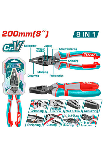 TOTAL 8-in-1 Multi-function combination pliers THTMF186