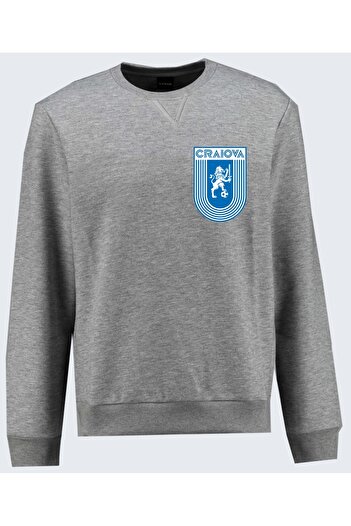 Efendioğlu Design Світшот без капюшона з маленьким логотипом CS Universitatea Craiova, з довгими рукавами, без шардону