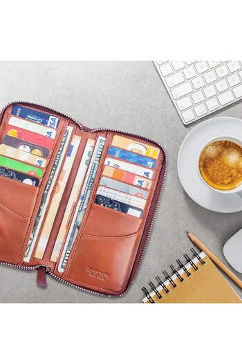 Rich Smith Genuine Leather Mobile Phone Portfolio Wallet / 2630 Tan (Piton P)