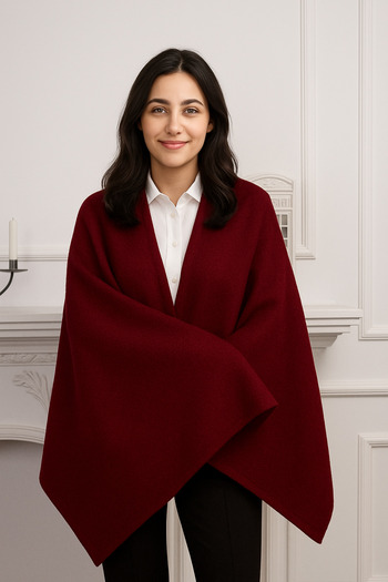 akyıldız iş elbiseleri Claret Red Fleece Shawl Scarf Shoulder Shawl CAFE, RESTAURANT, HOTEL SHAL