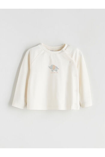 LC Waikiki Beige Crew Neck Printed Baby Girl Pajama Set