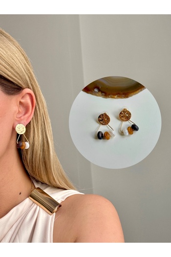 YOUES JEWELRY Steel Vintage Beaded Dangle Earrings