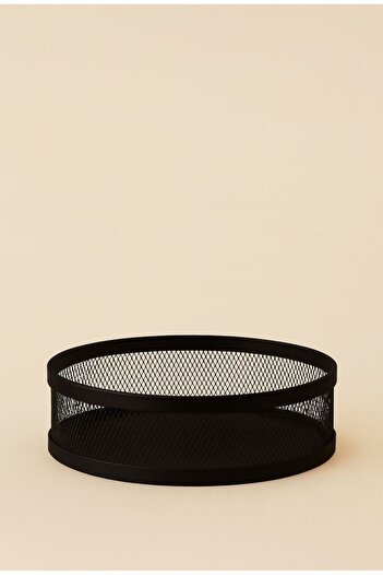 VENON Elis Metal Basket 30 cm X 11 cm Metal Fruit Bowl Black Crisper Kitchen Organizer Kitchen Table