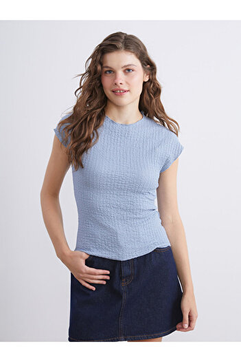 LC Waikiki Sparkling Selections from Shining Store |   Crew Neck Textured Women's Bodysuit